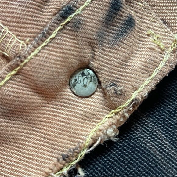 Levis 501 Shorts Womens Zipper Fly Tie Dye High Rise Denim Brown Black Sz 28 - Picture 12 of 12